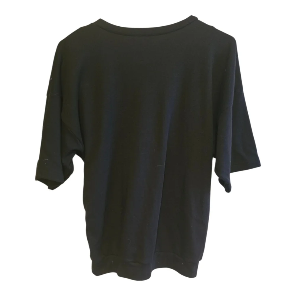 Embroidered Black V-Neck Floral & Bird Women's Top - Picture 4 of 4